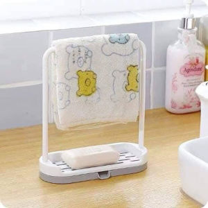 Kitchen Towel Rack Soap Dish Holder Storage Drain Shelves