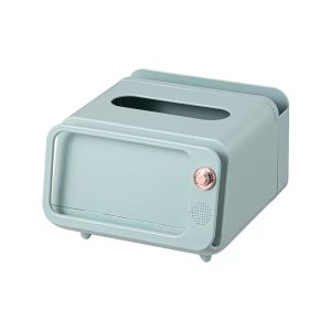 Sincecu TV Tissue Box Organizer with Mobile Phone Holder Desktop Paper Holder Dispenser Creative Tissue Canister Storage Napkin Case