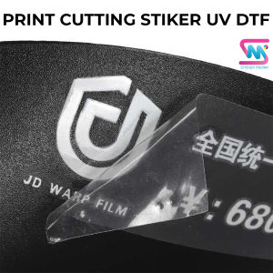Cetak Print Cutting Sticker UV DTF Ukuran A3 Decal Kering Custom Full Color Timbul Embos Lembaran