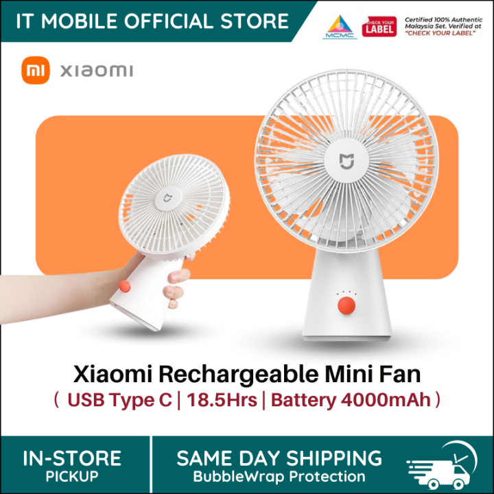 Xiaomi Mijia Portable Mini Desk Fan Handheld & Table Fan 18.5H Long