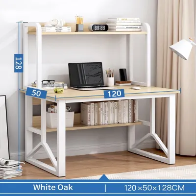 LALA 3-tier Study Desk With Hanging Board Study Table Storage Shelf Gaming Table Thickened Plate Meja Komputer Murah Home desk bookshelf integrated