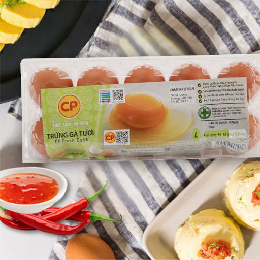 Trứng gà CP số 3 khay 10