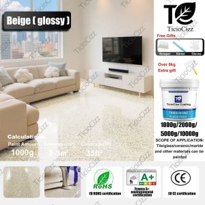 🔥Marble texture🎯10KG 🔥10-in-1 Self-leveling epoxy flake coating epoxy floor paint tile coating bathroom cat epoxy lantai simen