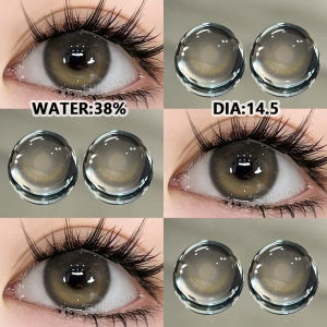 💨{COD}FUNSACHY LINEN BROWN Doll Eyes Contact Lens 1 Pair 14.0mm GRAY Mini Contact Lens Yearly Color Softlens