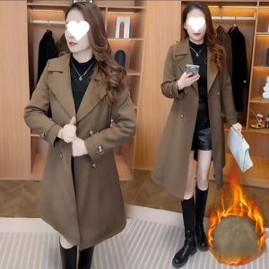 Coat Elegant Styling Outerwear Warmth Effect Midlength Daily Commute Fashionable and Atmospheric Image