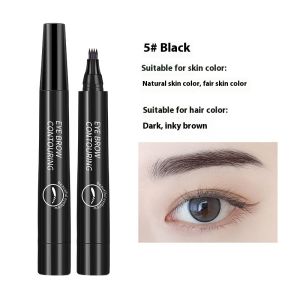 FAYANZI สี่ส้อมดินสอเขียนคิ้วกันน้ำและทนทานดินสอเขียนคิ้วคิ้วของเหลวเขียนคิ้วสามมิติแบบธรรมชาติกันน้ำและไม่ทนทานยาวคงทนรอยเปื้อน