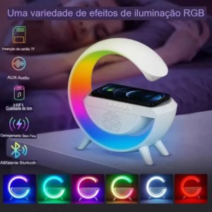 NEWEST Bluetooth Speaker 15W Wireless Charger Smart Speaker LED Atmosphere RGB Light Desk Lamp Night Light BT2301
