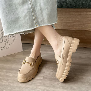 Elegant Loafers for Women | New British Style Slip-On Platform Shoes with Chunky Sole | Fashionable Wedge Heel Water Boots
