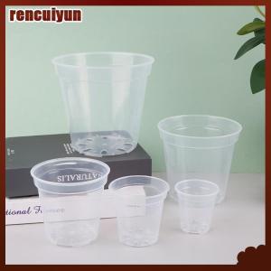 rencuiyun กระถางปลูกต้นไม้ทรงกลมใสภาชนะปลูกต้นไม้กระถางเพาะกล้วยไม้กระถางทรงกลม