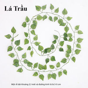 Dây Leo Giả Trang Trí 60 Lá Dài 2m1 Tạo Không Gian Xanh Dây Leo Nhựa Vải Lụa Chống Phai Màu Lá Xanh Giống Thật Tự Nhiên