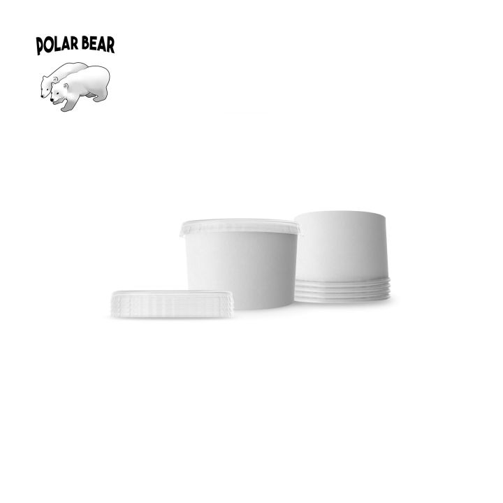 30cc White Disposable Paper Sauce Cup / Small Bowl with Lid - Pack of ...