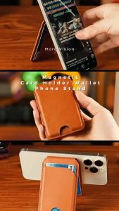 Magnetic Card Holder Wallet Phone Stand Fit Cards Strong Magnet For Magsafe High Quality Stable Accessories Slim Leather