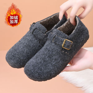 Free Shipping Inner Height-Increasing Thick-Soled 2026 Fleece-Lined Round-Toe Versatile New WomenS Slip-On Shoes Thickened For Warmth