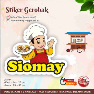 STIKER KACA GEROBAK VINYL SIOMAY / LABEL MAKANAN