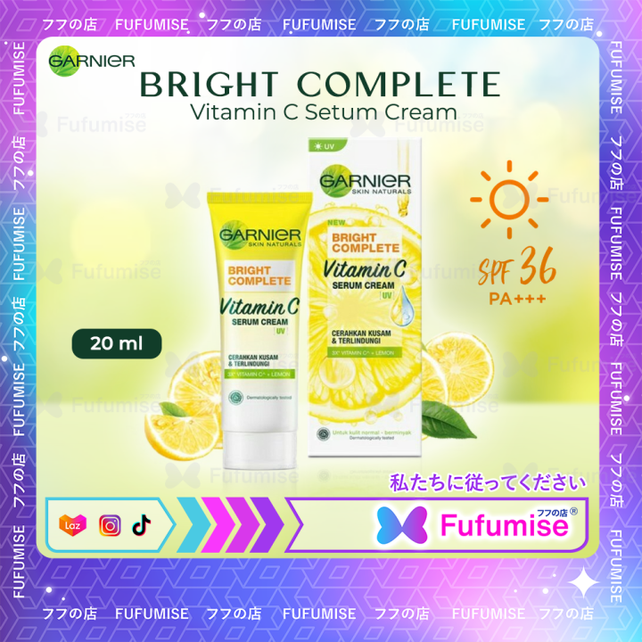 Garnier Bright Complete Vitamin C Serum Cream UV 20mL | Day Cream | Noraml - Berminyak  (BPOM)