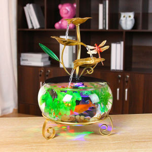 Creative illuminated fish tank home living room hallway office high-end circulating water decoration