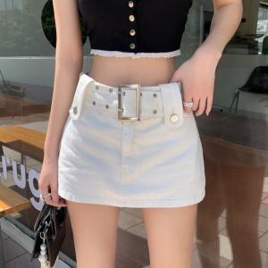 Size 25-34 Plus Size 9 Color Fashion korean style hot denim mini skirt trendy with belt