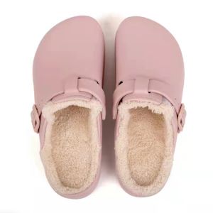 Free Shipping [Mu Chun Chuxia] MT0225 Winter Fleece-Lined Thick-Soled Non-Slip Comfortable Cotton Slippers For Men And Women Closed-Toe Slippers