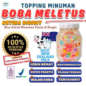 Boba Meletus Dimulut Topping Minuman Instan - Popping Boba Pecah Dimulut Rasa Susu 500 Gram | Cocok Untuk Semua Minuman | Popping Boba Nata Jelly