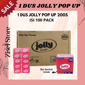 1 KARTON JOLLY POP UP ISI 100PCS 1 DUS TISSUE JOLLY POP UP TISU KULINER