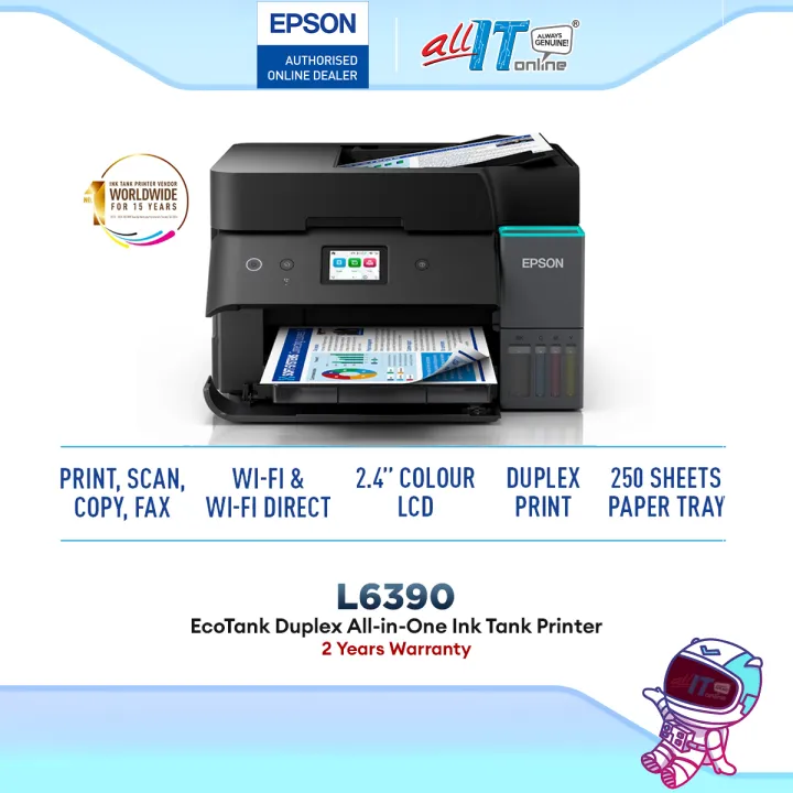 Epson EcoTank L6390 Ink Tank All-in-One Printer | Print Scan Copy Fax Wireless WiFi Auto Duplex Printer