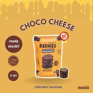 KRENIES (KREKERS BROWNIES) - CEMILAN MANIS CRISPY BROWNIES KERING VARIAN CHOCO CHEESE 60GR