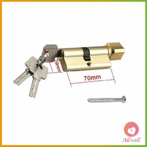 AW ไส้กุญแจ หัวแม่กุญแจ แบบหางปลาบิด มาพร้อม 3 คีย์ รุ่นมาตราฐาน Door Lock Cylinder
