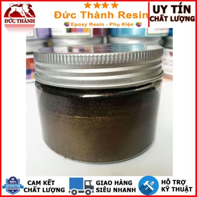Bột camay nhũ ánh kim pha Epoxy Resin màu XÁM ĐEN - DARK GRAY 50g