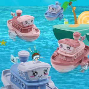 XUECHUANGYING For Children Cute Birthday Gifts Floating Floating Ship Game Kids Water Toys Wind Up Toy Clockwork Boat Cartoon Ship Toy Baby Bath Toys