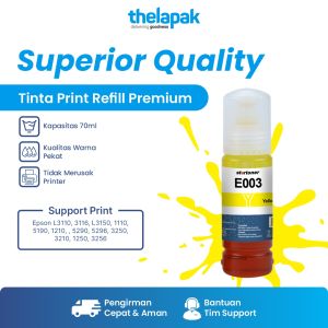 Tinta Printer Epson L3110 / L3150 / 5296 / 1110 / 3116 / 1210 Startoner E003 Ink For Epson 70ml