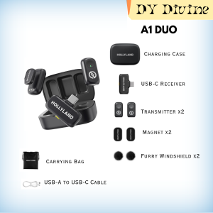 Hollyland Lark A1 Combo Wireless Microphone for seamless smartphone connectivity with plug-and-play