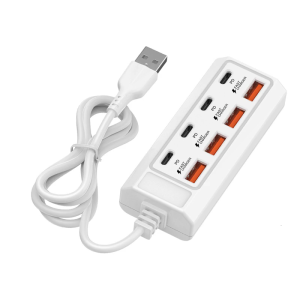 8 in 1 USB Extend 4 Type C+4 USB Fast Charging Power Adapter For Tablet Laptop Computer Mobile Phone Accessories