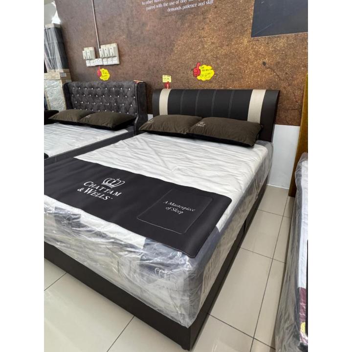 𝙏𝙀𝙍𝙈𝙐𝙍𝘼𝙃 Katil Kulit PVC Katil Single Super Single Queen King Katil ...