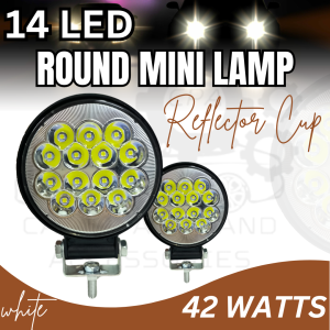 CPA 14LED LAMP WHITE ROUND MINI 42W REFLECTOR CUP (11569)