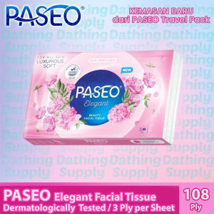 [3 PCS] Tissue Paseo Elegant Facial 108 Helai / 3 Helai Per Lembar Kemasan Baru Paseo Travel Pack