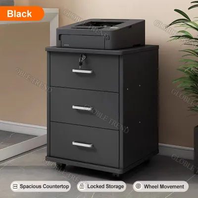 3 Layer Storage Cabinet File Bedside Table Modern Bedroom Living Room Storage Cabinet With Lock