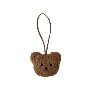 Mini Cute Plush Bear for Doll Bag Pendant with Child Name Listing for Christmas Tree Decorations Brown/ Milk Tea 7.09x2.
