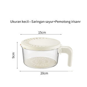 KAGK Wadah Penyimpanan Dapur Serbaguna - Keranjang Peniris & Kotak Penyimpan Makanan Lipat (Dengan Pegangan) untuk Kulkas