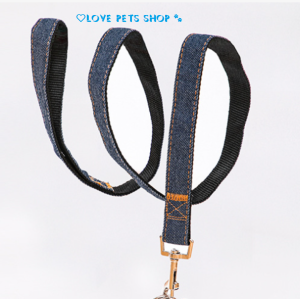 Dây dắt đơn cho Chó Mèo bằng vải jean 2 lớp (không bao gồm vòng cổ yếm) (Mẫu mới) - Love Pets Shop