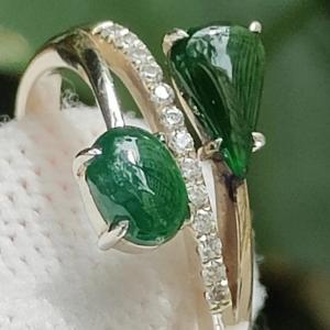Water Element Jade Ring 💧- Deep Forest Energy (Sku: s925ring32)