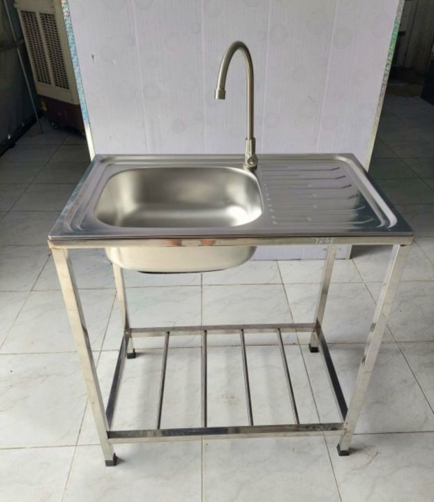 Bồn Rửa Chén Inox Có Chân 1 Hộc 1 Cánh (đầy đủ phụ kiện) | chậu rửa ...