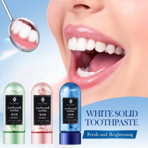 【ล้างและล้างออกในหนึ่งเดียว】ยาสีฟันชนิดแข็งโปรไบโอติก ยาสีฟันแข็งโปรไบโอติกแบบพกพาลมหายใจสดชื่น ยาสีฟันเคี้ยวได้อย่างมีประสิทธิภาพ