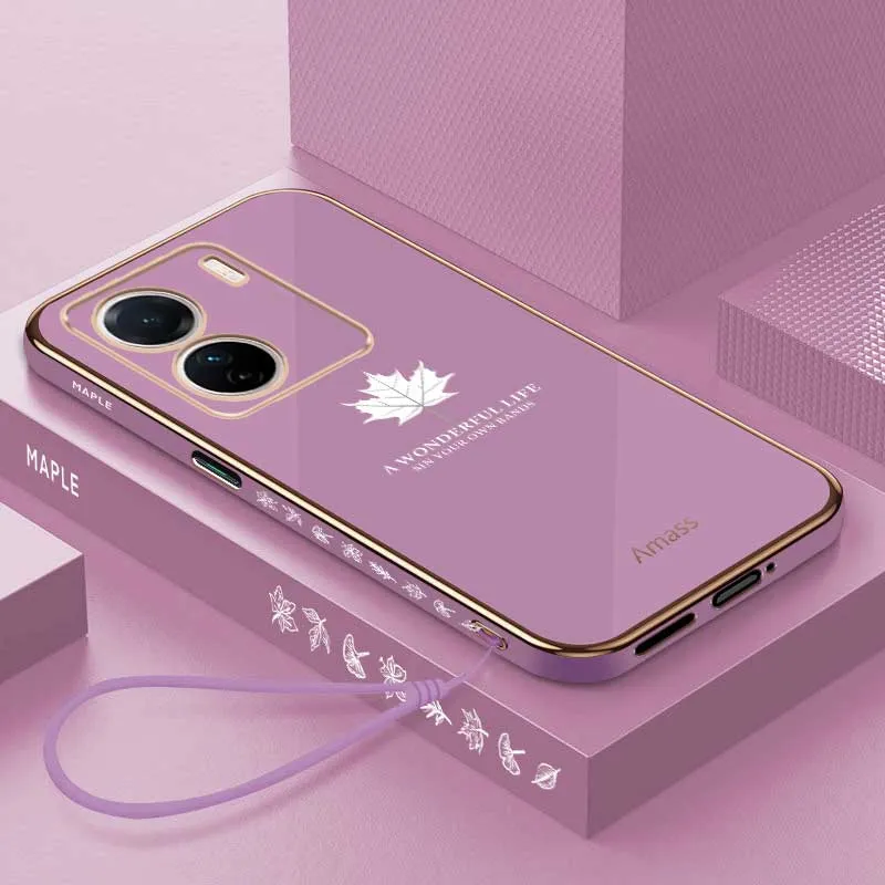 Case VIVO Y16 Soft Phone Case Case New Design Casing Maple Leaf Cover Soft  Phone Case For VIVO V2204