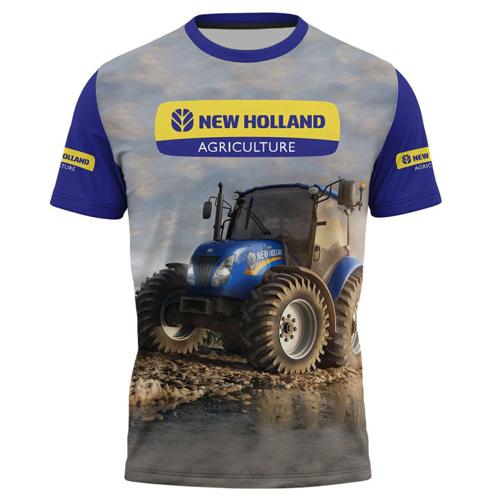 New FashionNew HOLLAND Machine Tractors T-shirt 3D Print Men