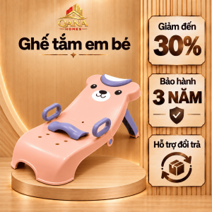 Ghế Tắm Em Bé QANAHOMES Đa Năng Hỗ Trợ Nằm Tắm Gội Cho Trẻ Nhỏ Tiện Lợi Dễ Sử Dụng