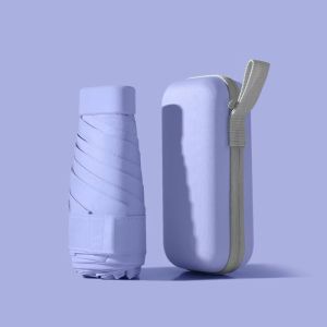 HavenHaven Mini Uv Protection Umbrella Six-Fold Umbrella Portable Sunny and Rain Dual-Use 1pcs Ultralight With Storage Box#YS