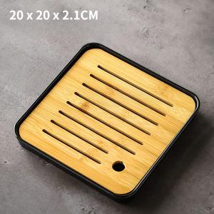 【Smilewil】ถาดชาไม้ไผ่ ถาดน้ําชาไม้ไผ่เป็นมิตรกับสิ่งแวดล้อมบ้านและสวนโต๊ะฟองแห้งเก็บน้ํา สไตล์ญี่ปุ่น อุปกรณ์ชงชา