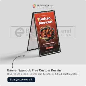 PRINT CETAK SPANDUK BANNER BAKSO MERCON WARNA MERAH BISA CUSTOM