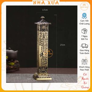 Tháp Đồng Đốt Nhang Trầm Hương Không Tăm - Hộp Trụ Đốt Bằng Đồng Đúc Nguyên Khối Cao Cấp Đồ Thờ Phong Thủy Xông Nhà