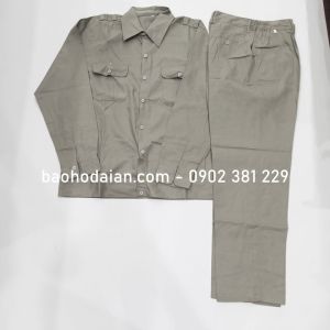 Quần áo bảo hộ lao động màu ghi xám vải kaki Nam Định - DN10